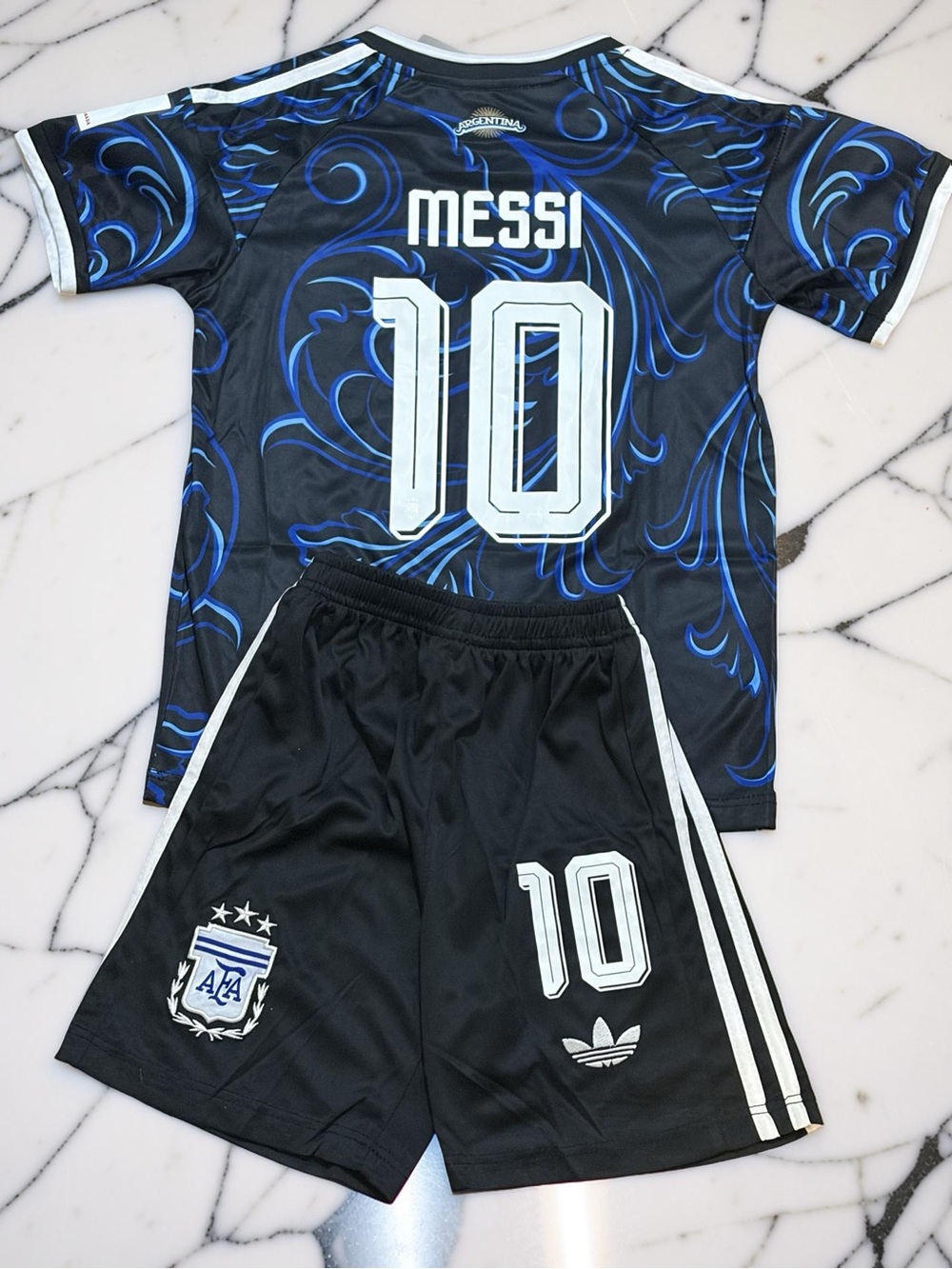 Argentina Messi #10 kids Soccer Jersey + Shorts Set Youth 2026 Away Kit
